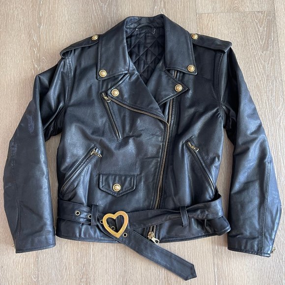 Auc Versace Leather Bomber Black Jacket - Picture 10 of 17